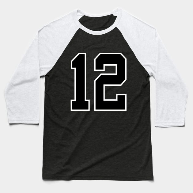 Number 12 Baseball T-Shirt by colorsplash